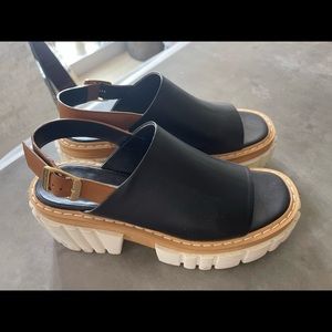 Stella McCartney wedge sandals. Size 40, fits nicely as a 9. W/box & dust bag!